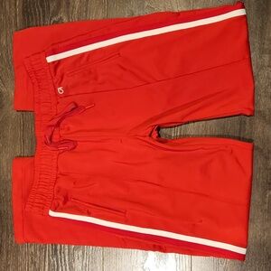 ❤️ GAP GAPFIT HIGH RISE PINTUCK TRACK PANTS, RED WITH WHITE STRIPE, SMALL